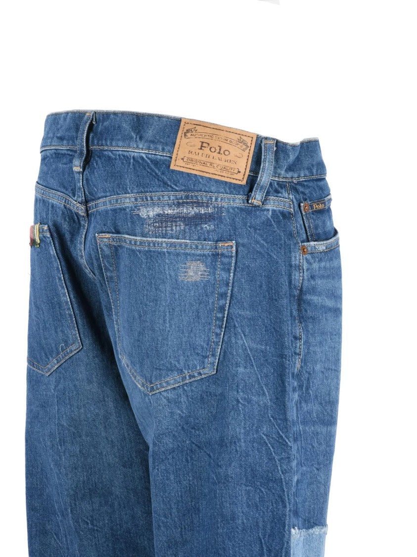 Polo Ralph Lauren Slim Boyfriend Jeans With Distinctive Patchwork And Durable Finish