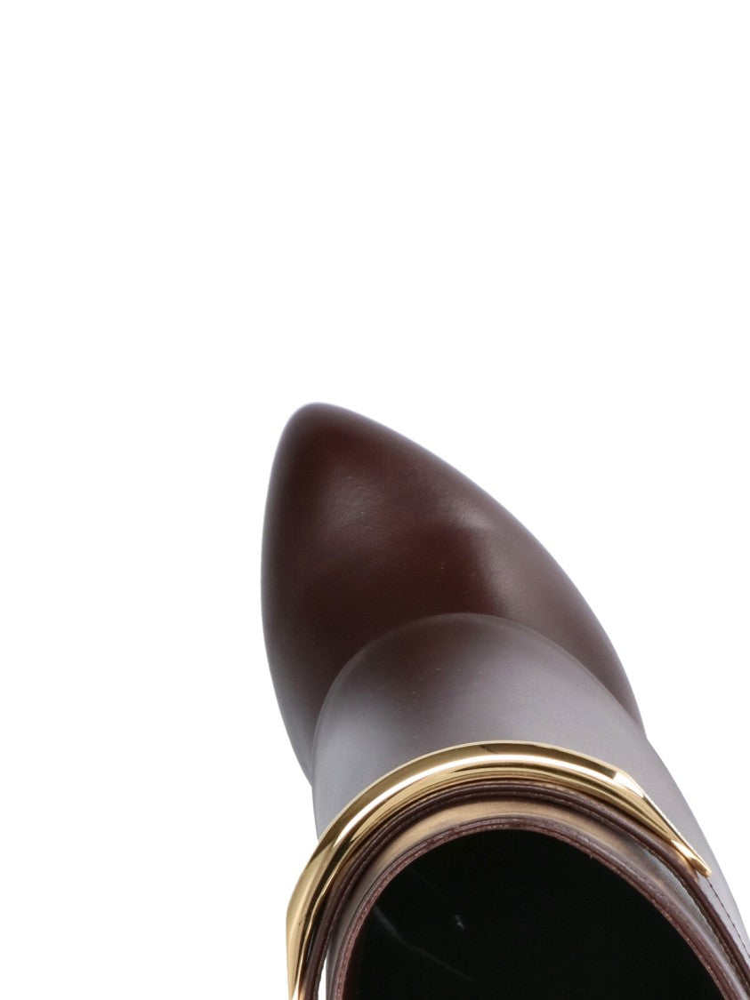 Givenchy Brown Shark Pinch Gold Detail Calf Leather Ankle Boots