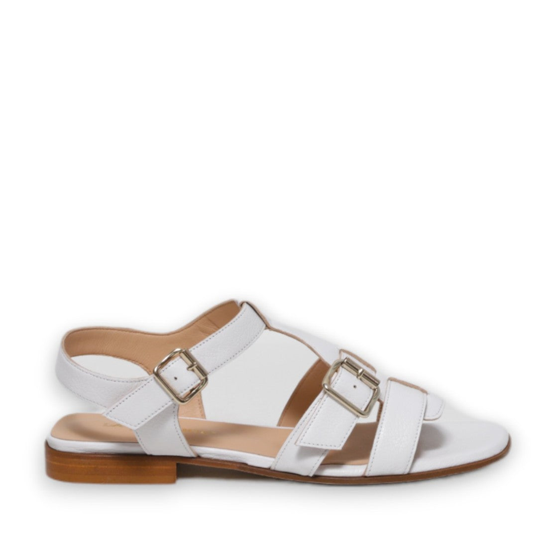 La Sellerie Three-Band Sandal With White Buffalo Buckles