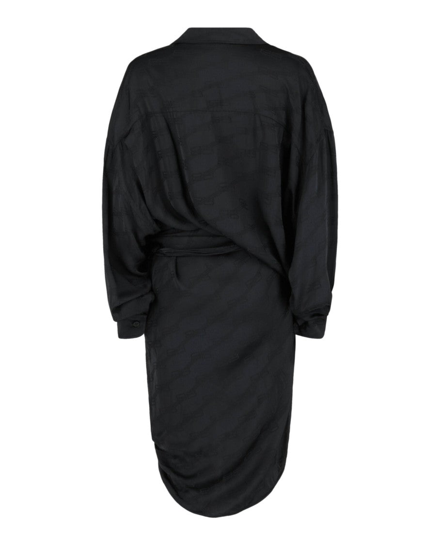 Balenciaga Bb Monogram Jacquard Wrap Dress