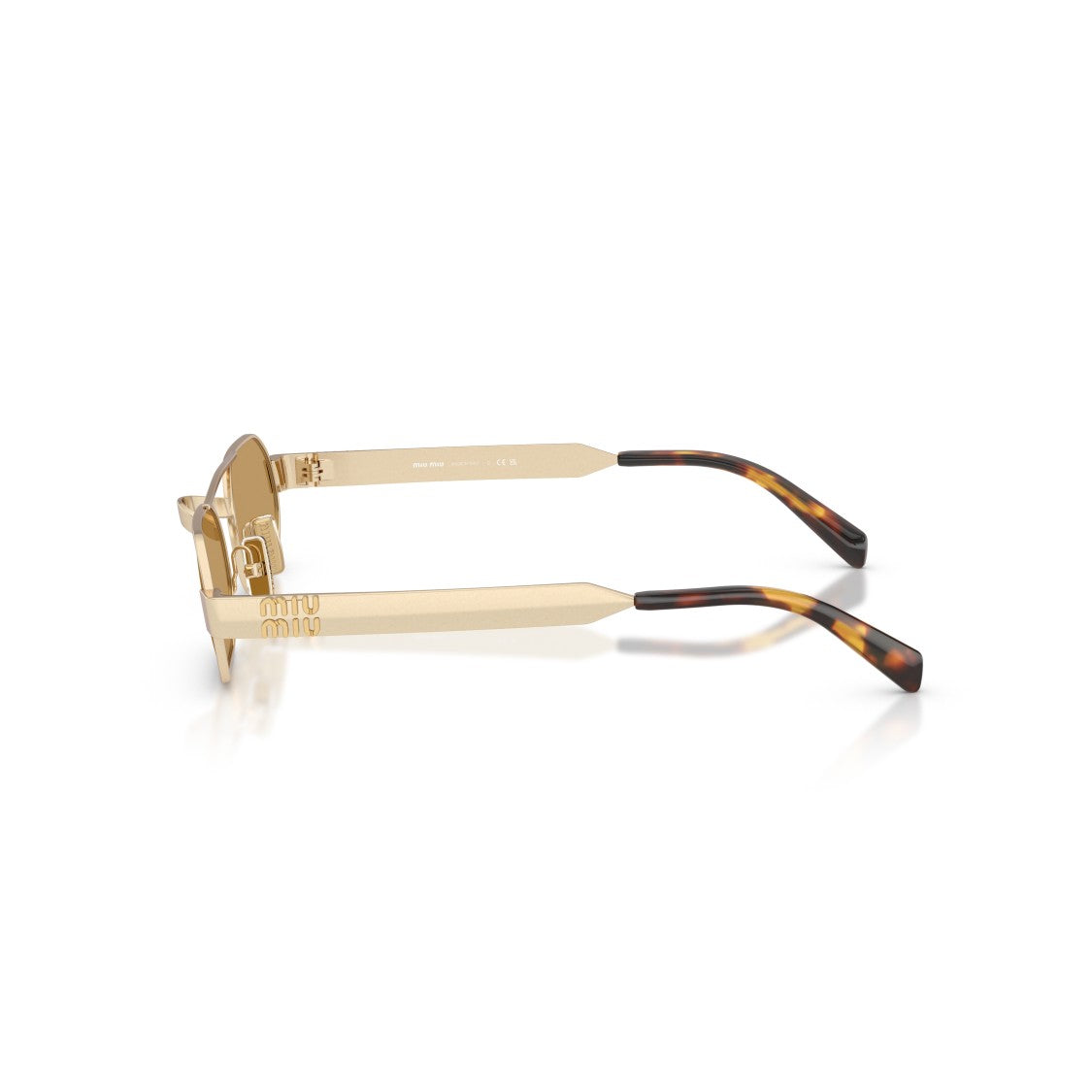 Miu Miu 0Mu B52s Rectangular Gold Metal Frame Sunglasses