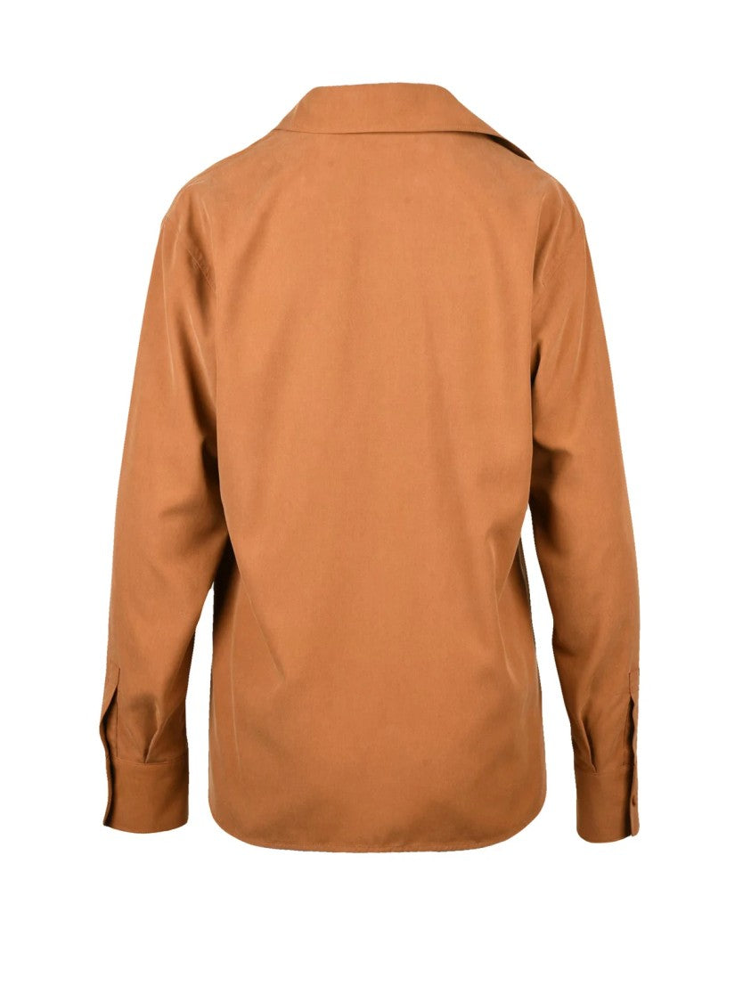 Max Mara Brown Silk Fluid Blouse
