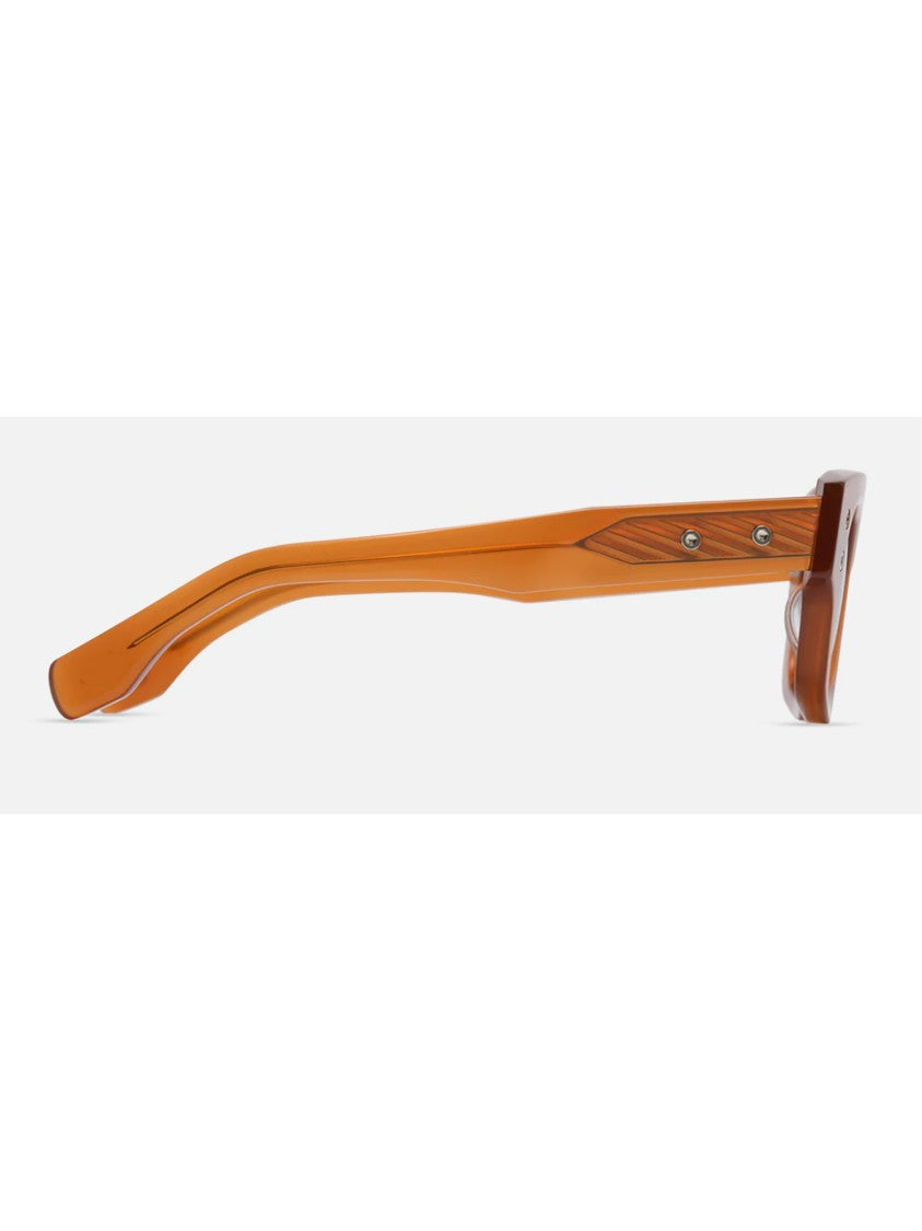 Dita Bold Rectangular Acetate Sunglasses With Green Lenses