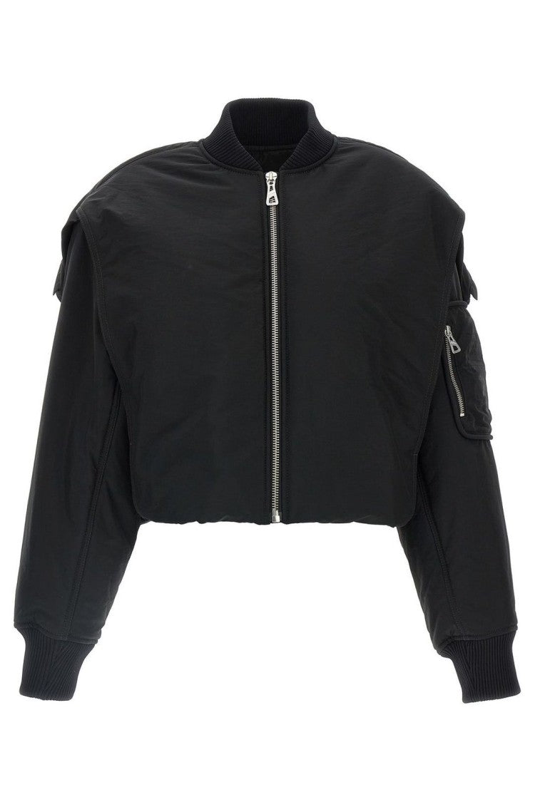 Jean Paul Gaultier Cropped Dark Grey Bomber Jacket