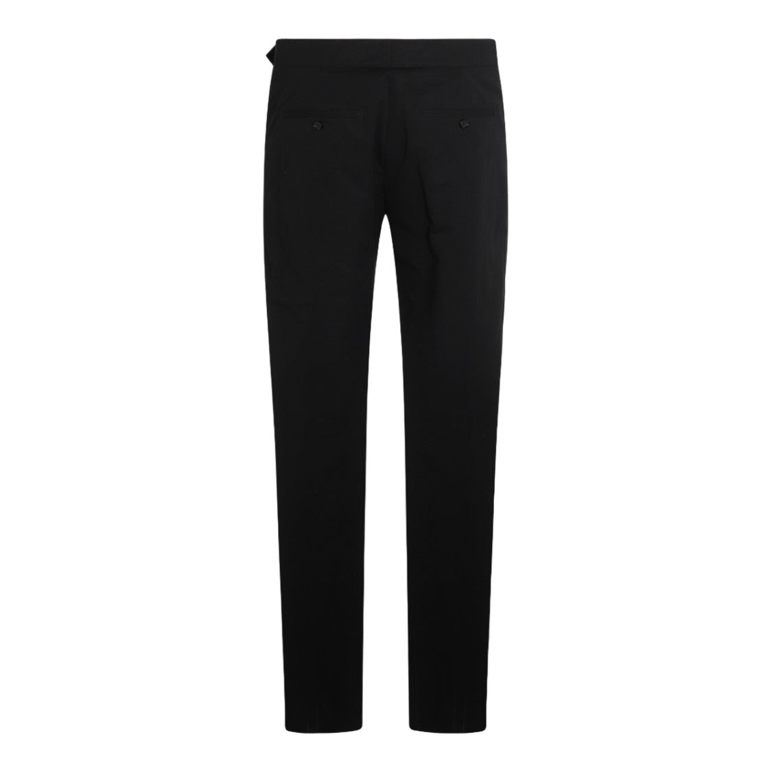 Alexander Mcqueen Tailored Black Trousers With Silver Buckle Detail