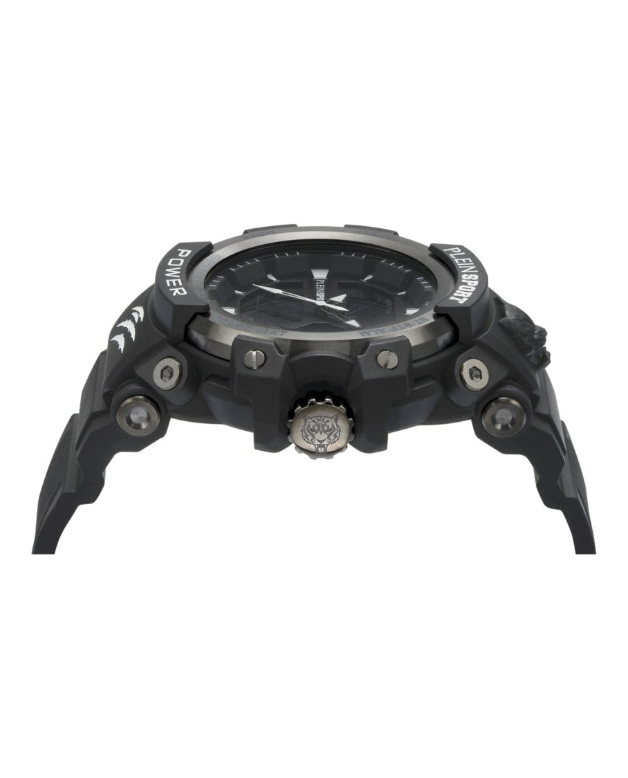 Plein Sport Rugged 50Mm Digital Watch With Silicone Strap