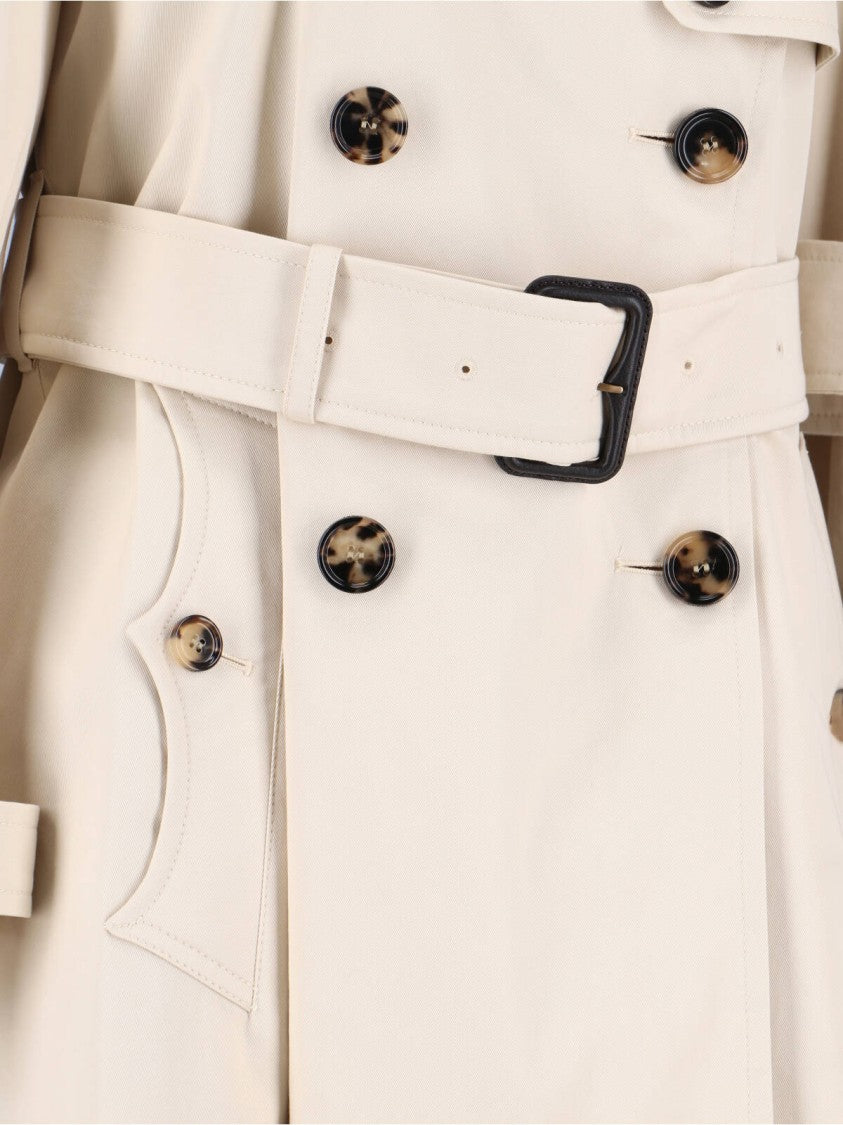 Burberry "Fitzrovia" Double-Breasted Trench – White