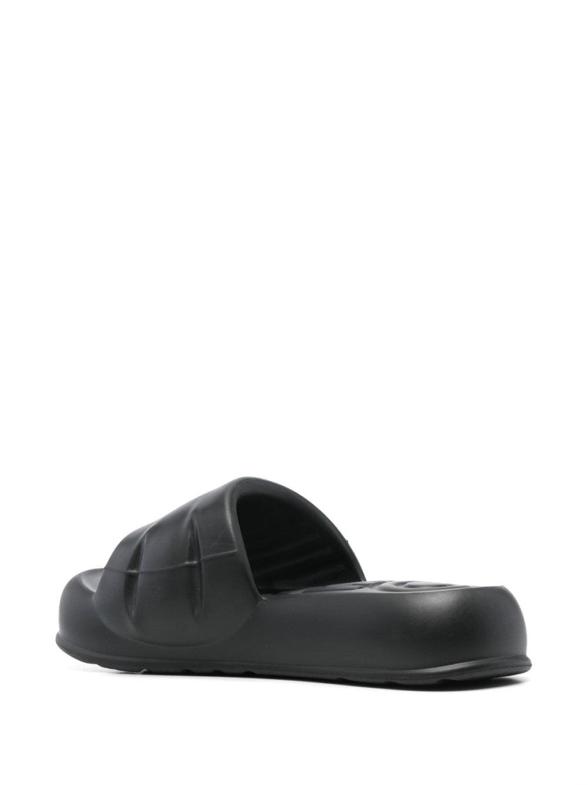 Kenzo Black Round Open Toe Moulded Sandals