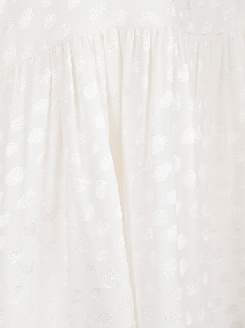 Chloé Flared Silk Top With Ruffled Hem