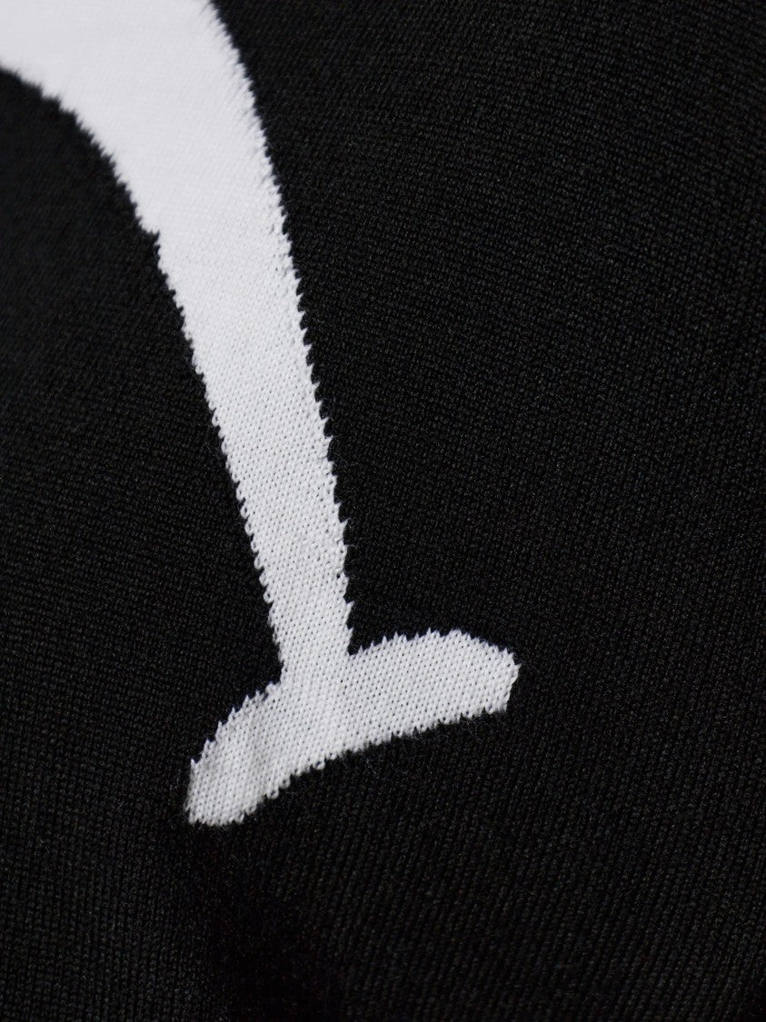 Moschino Minimalist Black Wool Sweater With Graphic Design