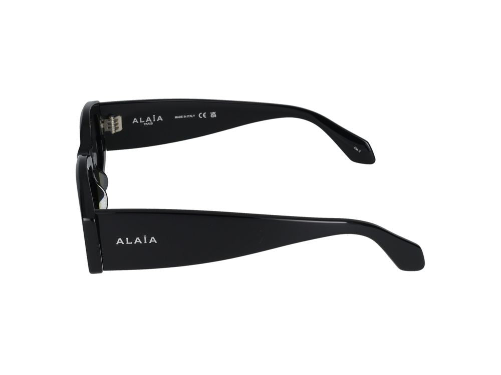 Azzedine Alaïa Black Oversized Rectangular Frame Sunglasses