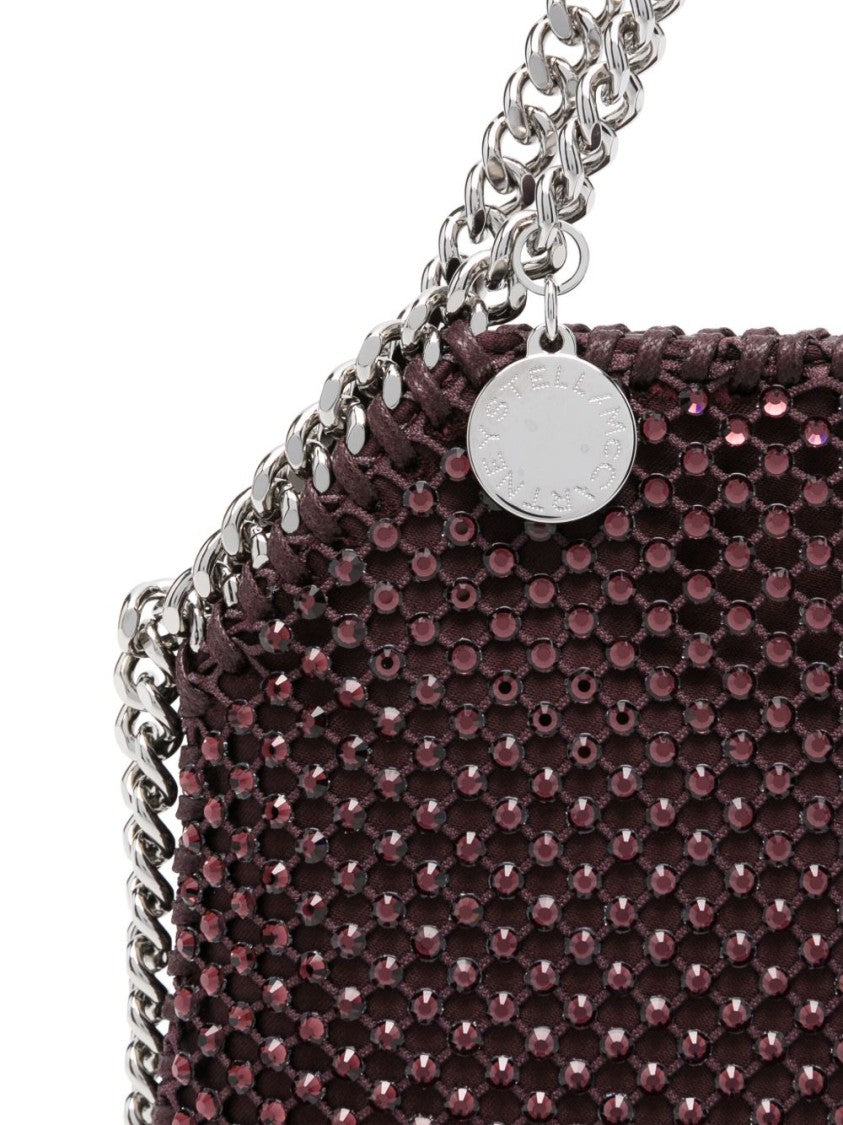 Stella Mccartney Textured Red Shoulder Bag With Chain-Link Strap