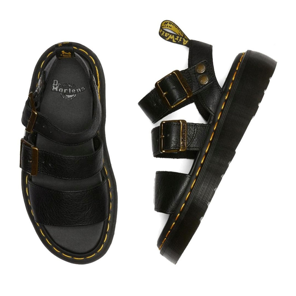 Dr. Martens Black Gryphon Quad Pisa Chunky Platform Sandals
