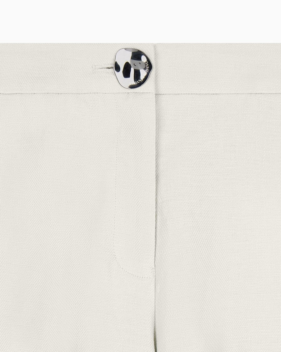 Armani Exchange Linen Twill Fluid Wide-Leg Palazzo Pants