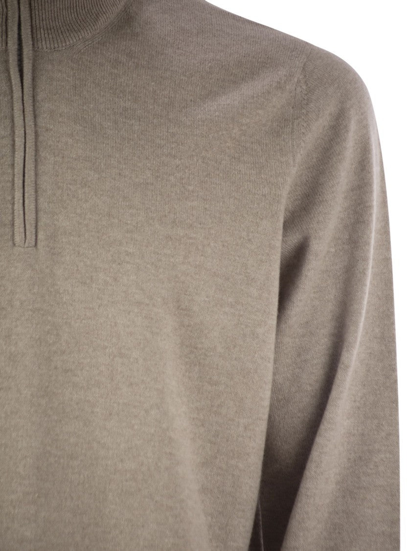 Brunello Cucinelli Cashmere Turtleneck Sweater With Zipper