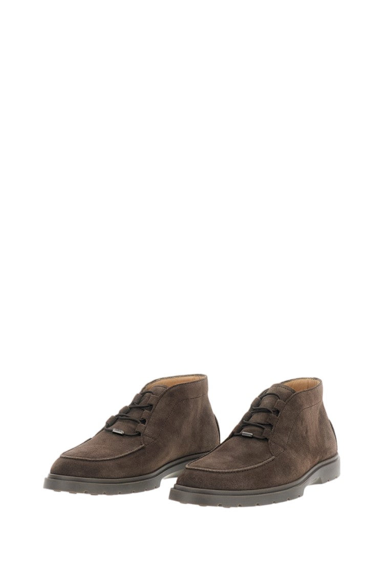 Tod's Suede Calfskin Leather Chukka Boots With Elastic Toggle Closure