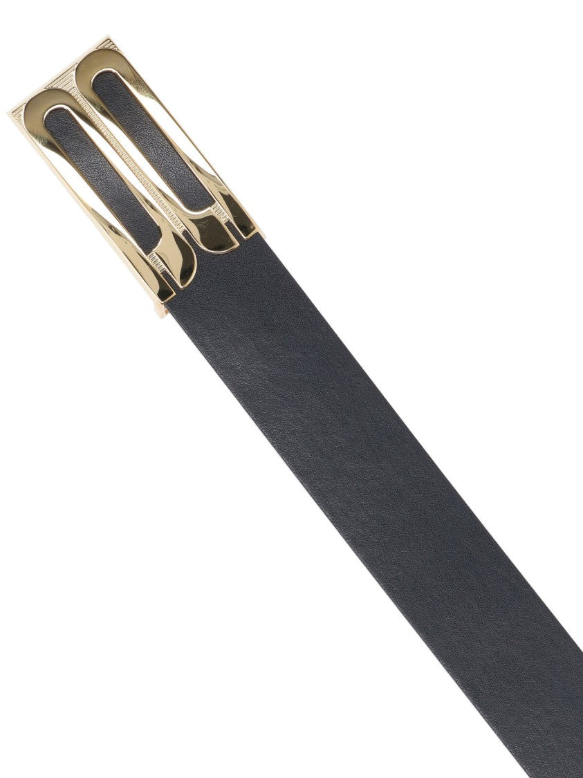 Victoria Beckham Adjustable Black Leather Belt