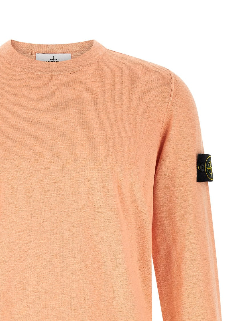 Stone Island Fine Knit Sweater With Logo Badge Detail