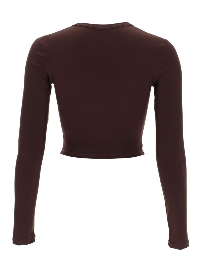 Jil Sander Fitted Long Sleeve Center Logo Top