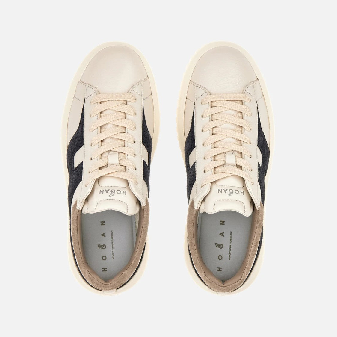 Hogan H-Stripes Allacciato H Spezzata Sneakers In White