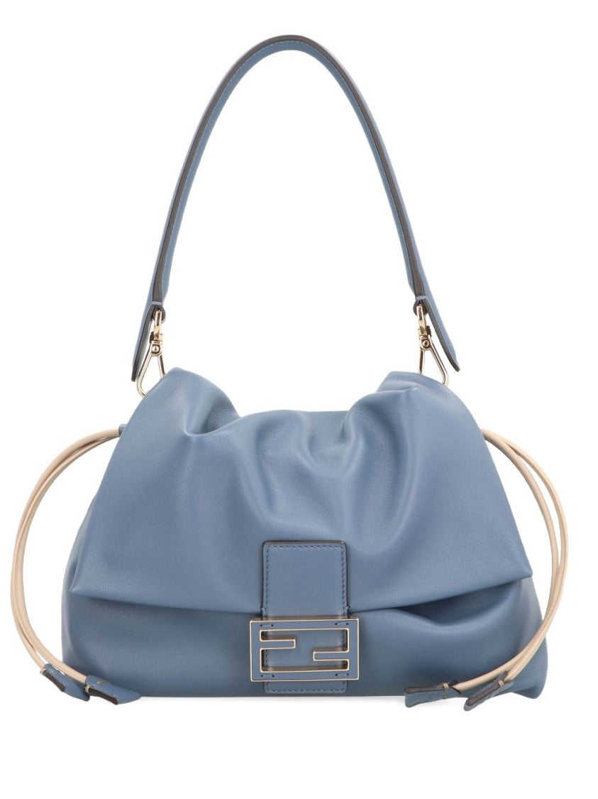 Fendi Gathered Blue Fendi Shoulder Bag