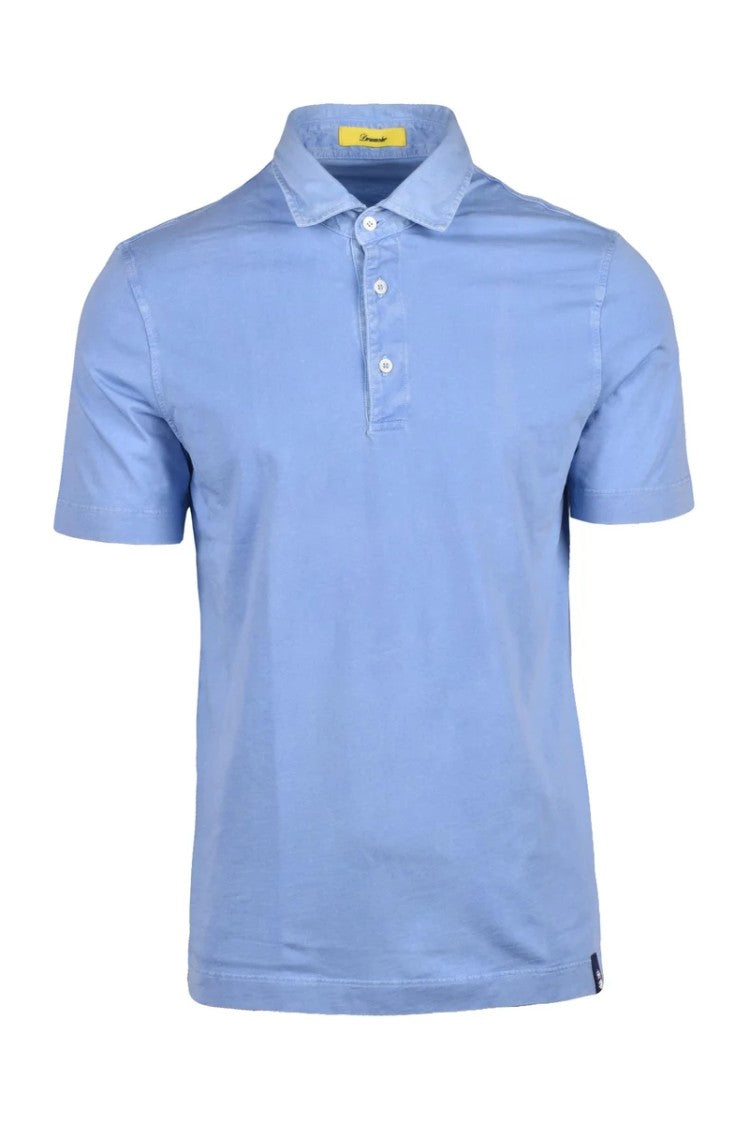 Drumohr Light Blue Cotton Men Polo