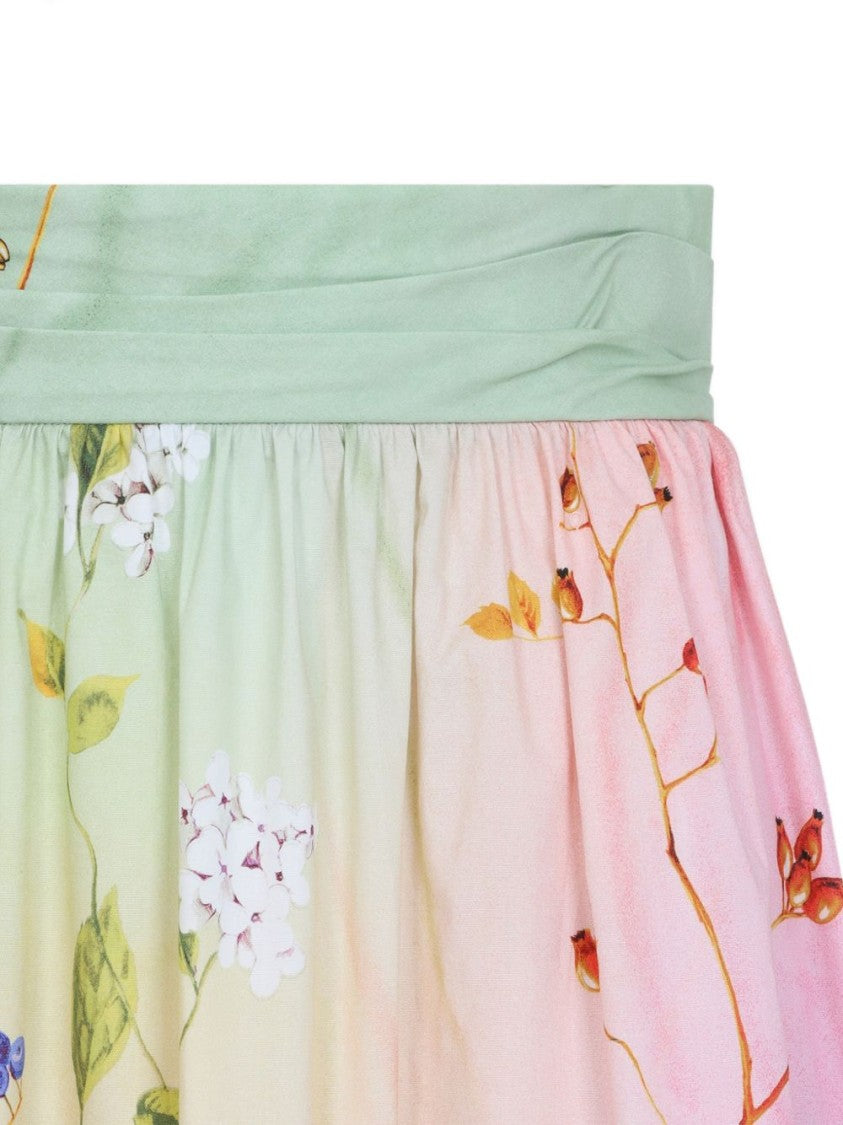 Roberto Cavalli Tiered Skirt With Floral Print