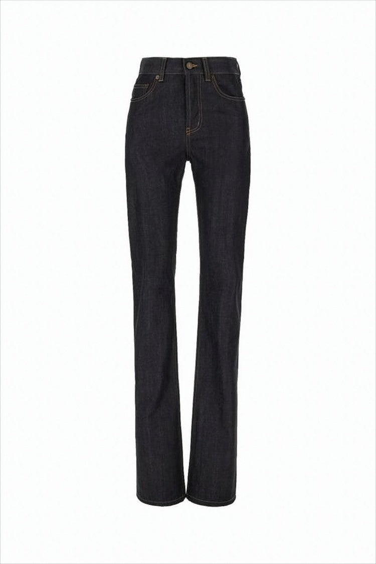 Saint Laurent Classic Straight-Leg Denim Pants With Mid-Rise Waist