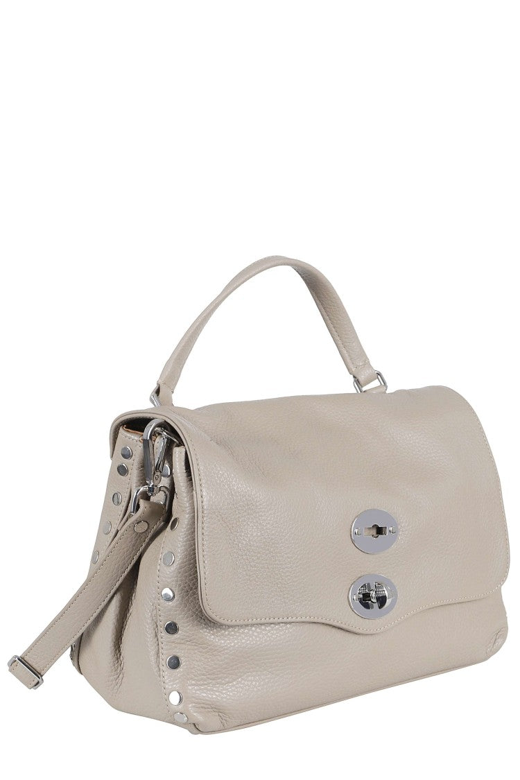 Zanellato Concrete Gray Postina Daily Small Leather Shoulder Bag