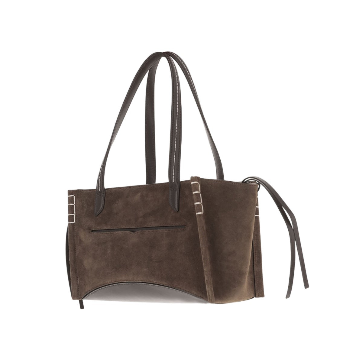 J. W. Anderson Brown Elongated Loafer Cabas Suede Top-Handle Bag