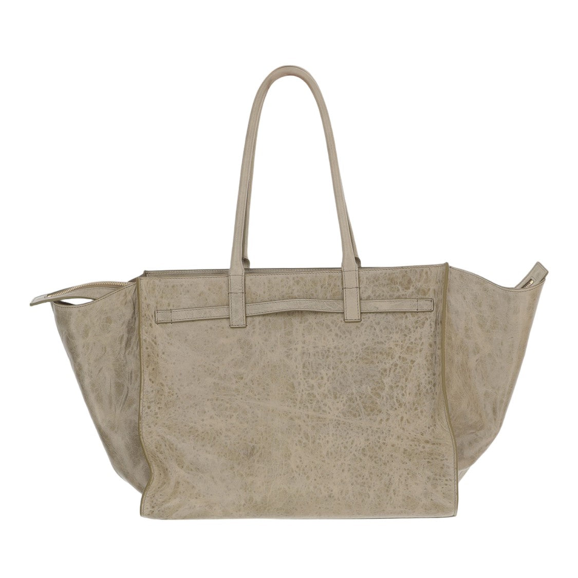 Benedetta Bruzziches Sculpted Beige Leather Bag With Metal Accents