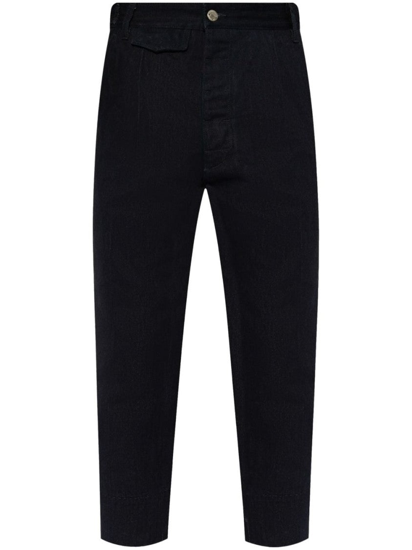 Dsquared2 Cropped Tailored Denim Trousers With Classic Five-Pocket Design