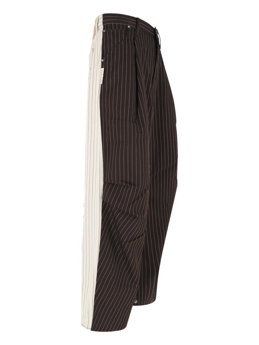 Pdf Black Two-Tone Pinstripe Cropped Trousers