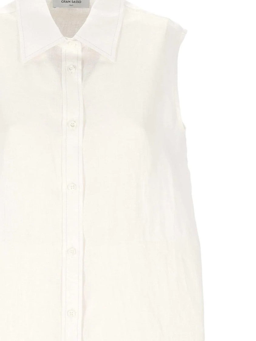 Paolo Fiorillo Capri Sleeveless Button-Up Shirt With Classic Collar