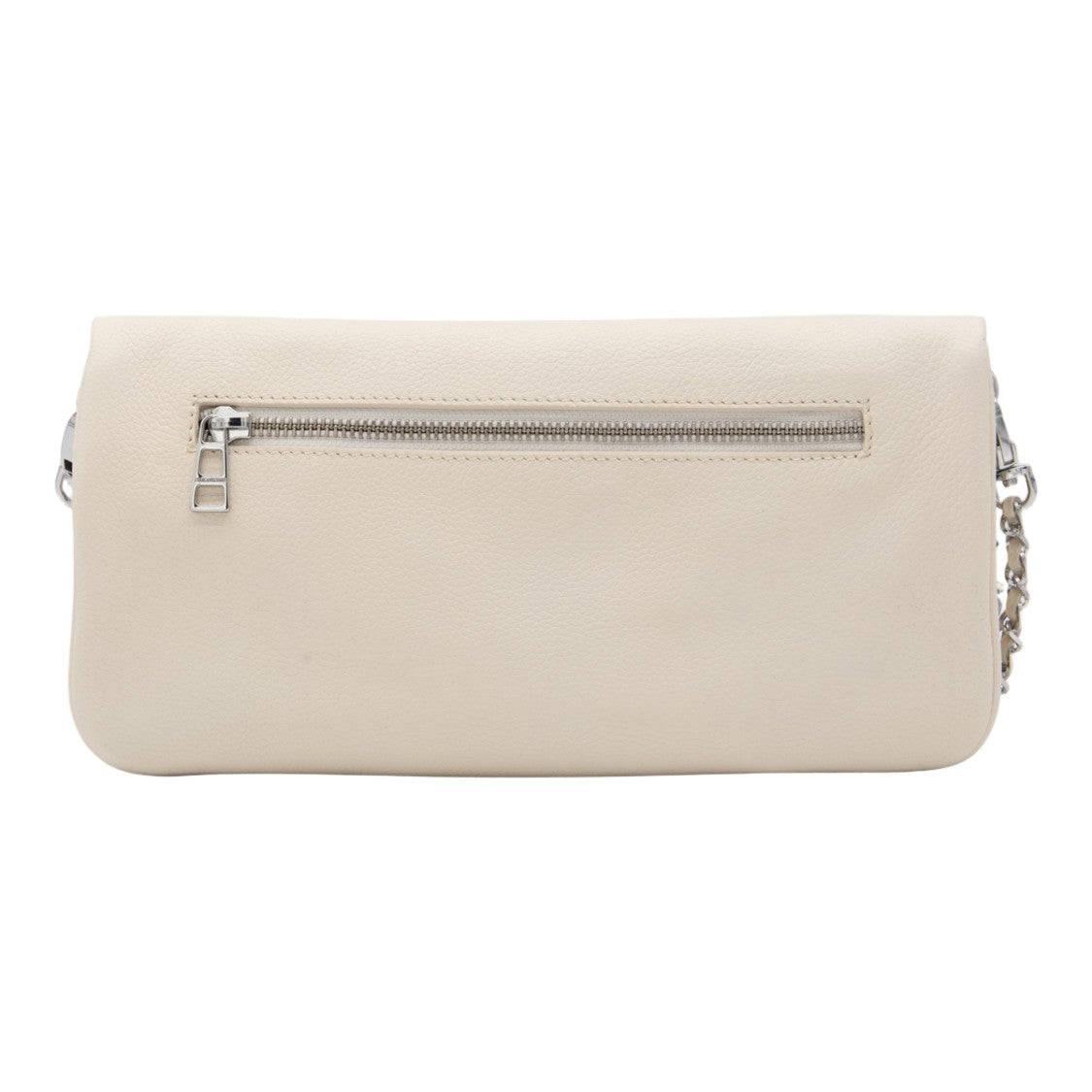 Zadig & Voltaire Rectangular Light Beige Bag With Silver-Tone Emblem