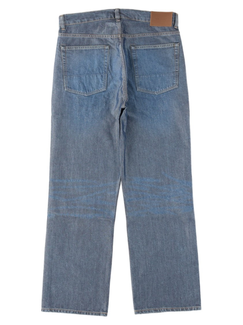 Our Legacy Medium Blue Wash Straight-Leg Cotton-Blend Jeans