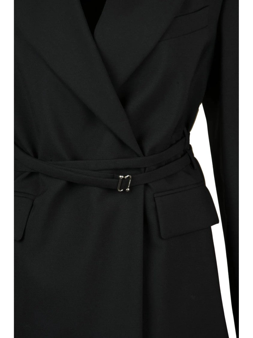 Sportmax Black Virgin Wool Double-Breasted Jacket