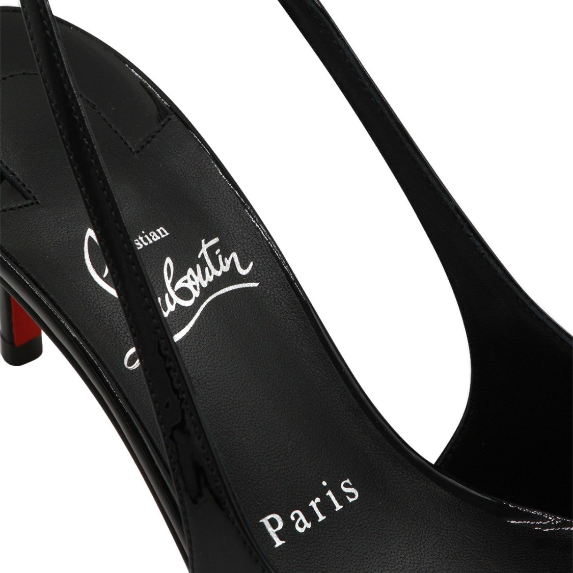 Christian Louboutin Pointed-Toe Slingback Heels With Glossy Patent Finish