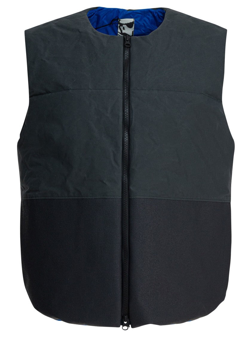 Gr10k Padded Cotton Sleeveless Jacket With Two-Tone Design