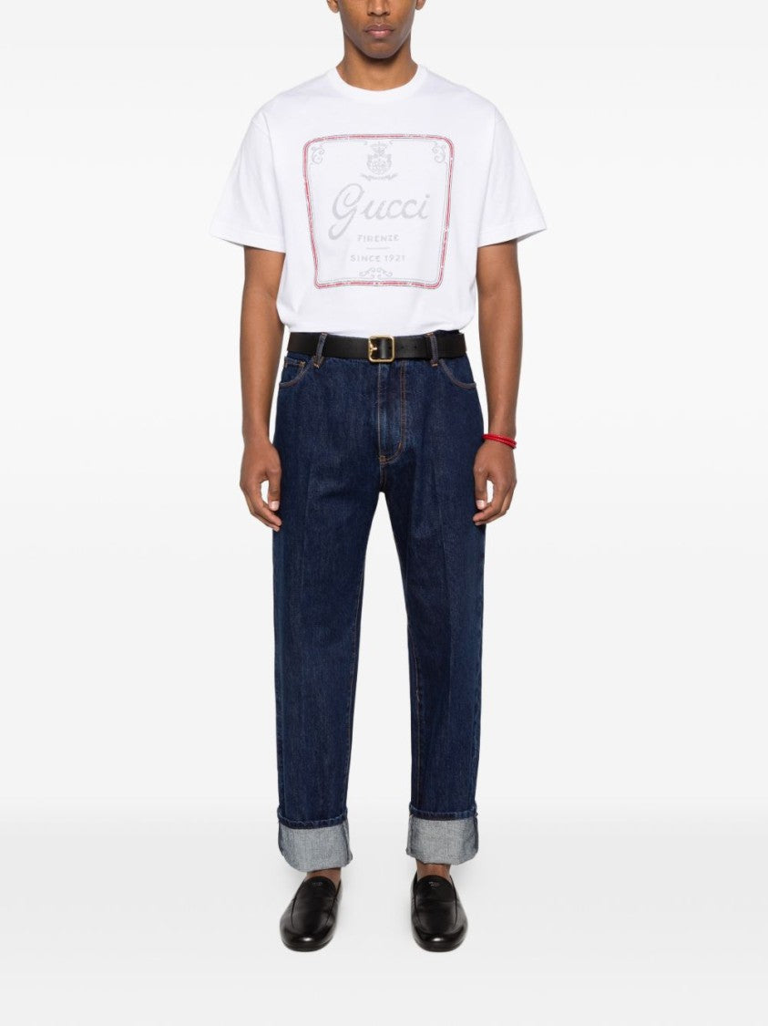Gucci White Short-Sleeve T-Shirt With Vintage-Inspired Graphic