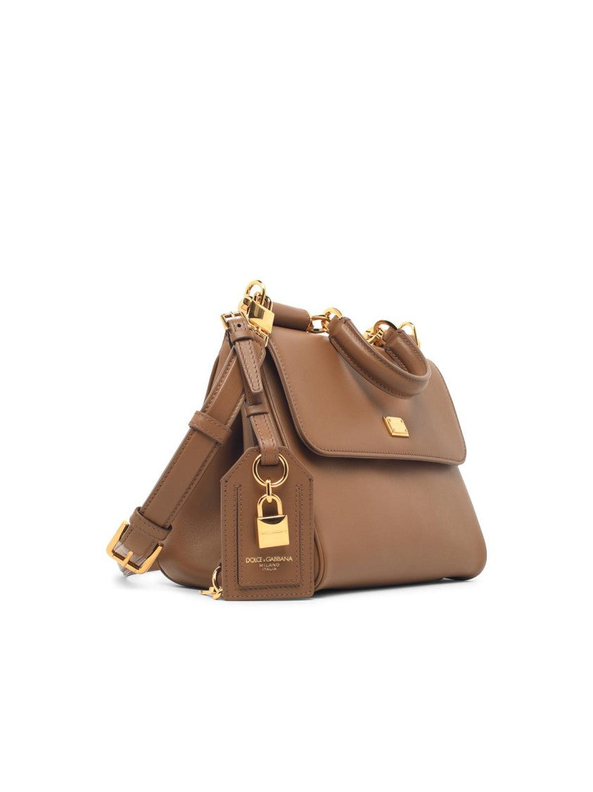 Dolce & Gabbana Brown My Sicily Calf Leather Shoulder Bag