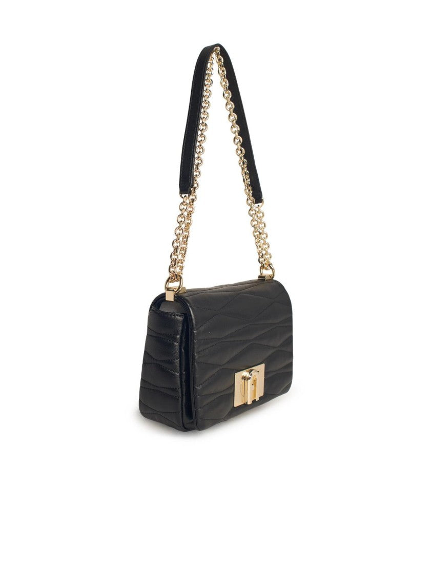 Furla 1927' Small Black Leather Crossbody Bag