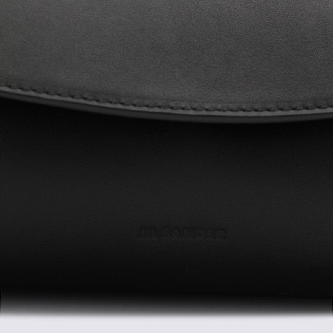 Jil Sander Curved Flap Closure Bag With Adjustable Strap And Silver Hardware