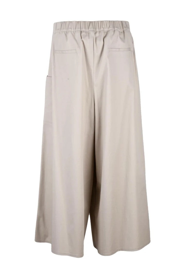 Virginia Bizzi Cotton Elastane Trousers - Beige