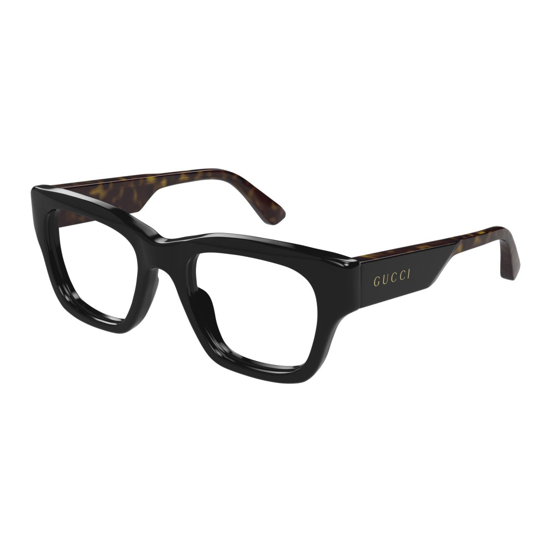 Gucci Gg1669o Bold Rectangular Eyeglasses In Solid Black