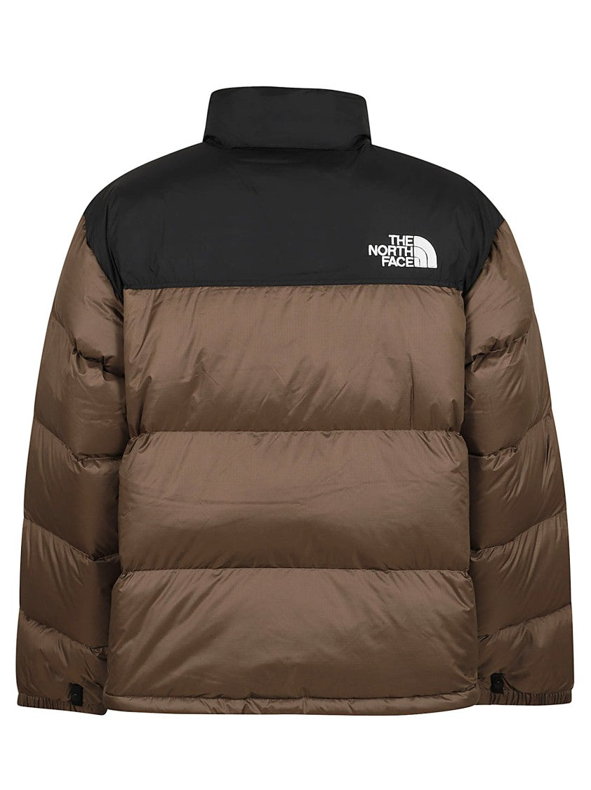 The North Face Color Block Puffer Jacket In Rich Brown