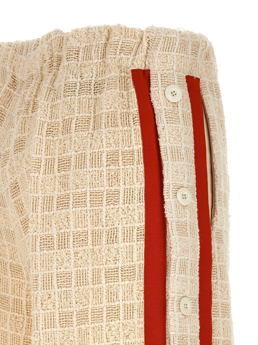 Gucci Contrast Band Tweed Bermuda Shorts