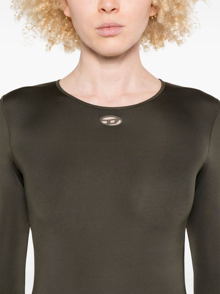 Diesel Fitted Green Long-Sleeve Top