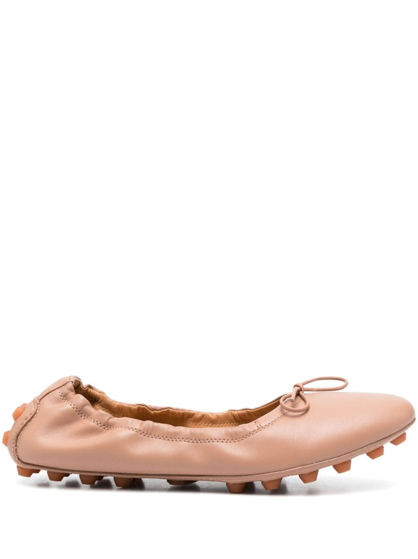 Tod's Pink Bubble Soft Leather Ballerinas