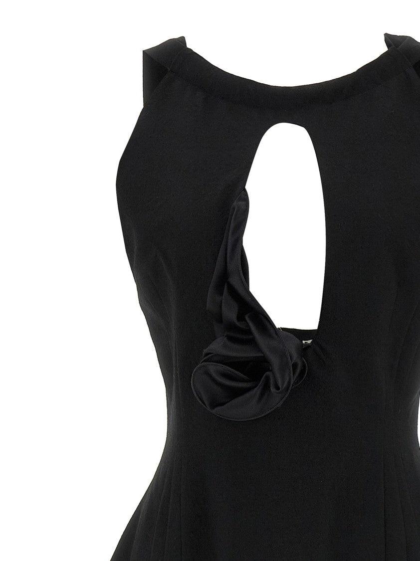 Magda Butrym Black Wool Sheath Dress With Front Cut-Out